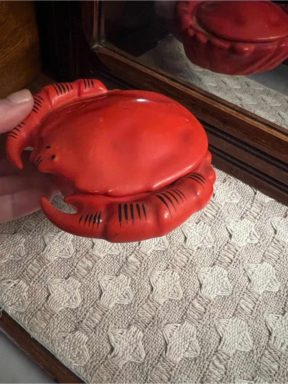 VINTAGE Mid Century Modern Lobster Crab Porcelain Dish Made in Czech Approx 5in.